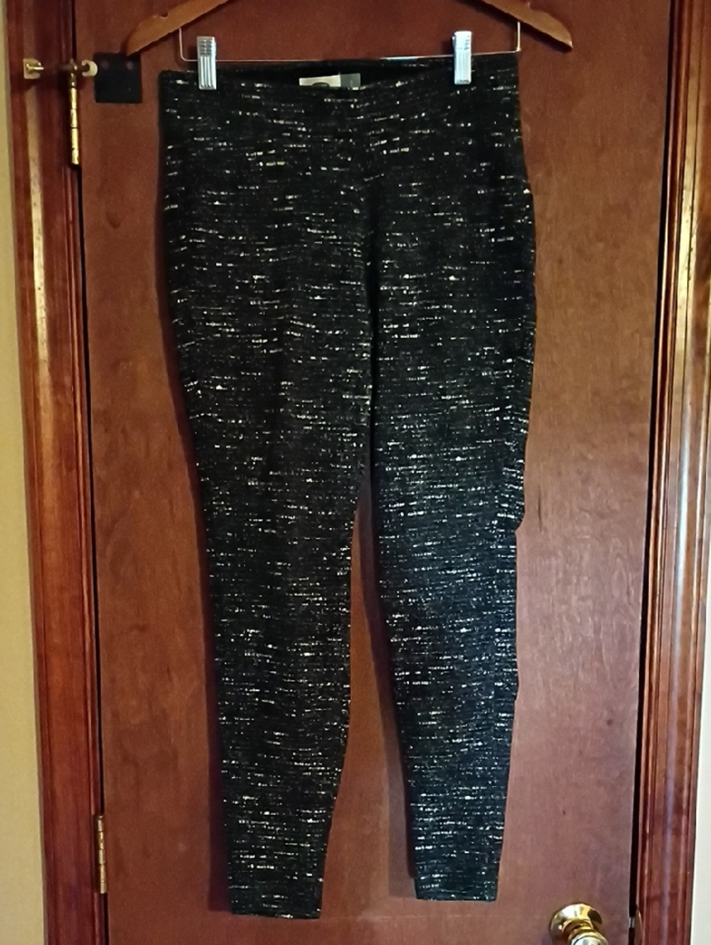 Old Navy Black Metallic Tweed Leggings